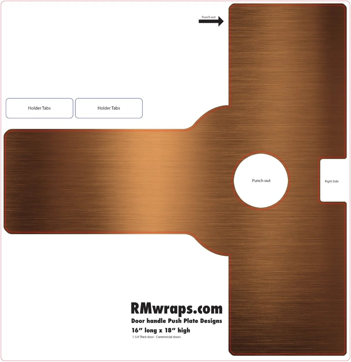 Bronze - Decorative Push Plate Wraps